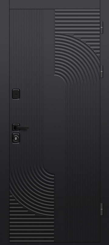 Экстерьер: Входная дверь OIKO Standart Orbit Black / Софт Белый