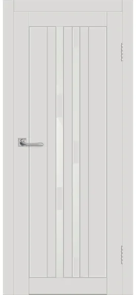 На фото: Межкомнатная дверь ДП DIM I-4 LACOBEL WHITE