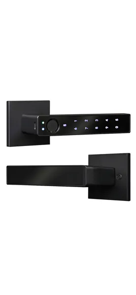 Умная электронная дверная ручка с отпечатком пальца модель Smart lock T888 Черная
