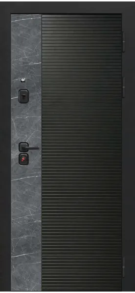 ВХОДНАЯ ДВЕРЬ OIKO ACOUSTIC ART BLACK/MARBLE/ART СОФТ БЕЛЫЙ