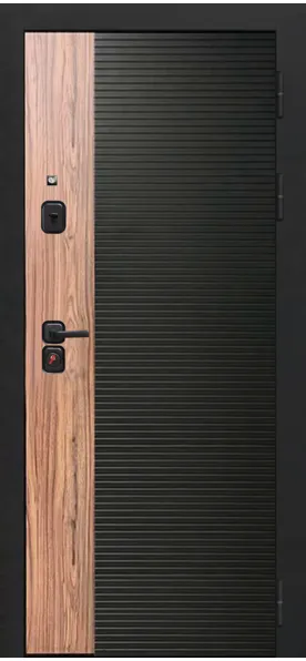 ВХОДНЫЕ МЕТАЛЛИЧЕСКИЕ ДВЕРИ OIKO ACOUSTIC МОДЕЛЬ ACOUSTIC ART BLACK/WOOD/ART